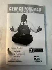 GEORGE FOREMAN Healthy Cooking SUPER CHAMP Grill MANUAL - GR50VB