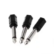 3 Pcs 6.35mm 4 Mono Plug to 8 3.5mm Female Converter Adapter
