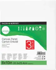 Daler-Rowney Simply Canvas Panel, 8X10 Inches, 3 Pack - Artist Canvas for Oil, A