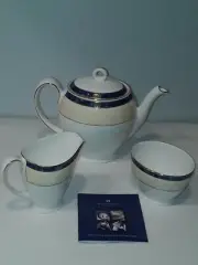 WEDGWOOD DEB ALEXANDRIA TEAPOT SET, TEA POT, CREAMER & SUGAR BOWL NEW