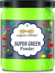 Green Velly Organic Infinity 7 Daily Superfoods Complete Nutrition Powder |Wheatgrass, Moringa, Stevia, Alfalfa Grass, Barley Grass, Spinach, Amla - 500 GM by Organic Infinity