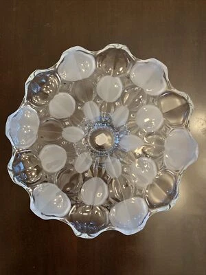 Bohemia Glass Crystal 12” Footed Fruit Bowl Czech Republic Vintage Mint