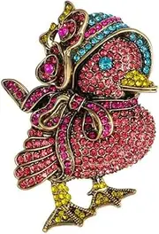 [Generic] Cute Duck Colorful Rhinestones Brooches Lapel Pins for Women Funny Sparkly Crystal Cartoon Animal Pin Dress Suit Hat Bag Clothes Accessories Jewelry