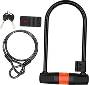 BESPORTBLE Anti-Theft Bike Chain Lock U-Shaped Steel Cable Lock for Cycling Equipment Black/Orange