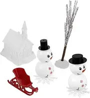 GLSTOY 1 Set Christmas Christmas Decoration Snowman Mini Snowman Figurines Snowman Decoration Kit Christmas Snowman Decor Snowman Craft Kit DIY Snowman Kit Accessories
