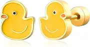 [Generic] Flat Back Stud Earrings for Women-Duck Flatback Stud Earring, Enamel Hypoallergenic Womens Cute Earrings Jewelry