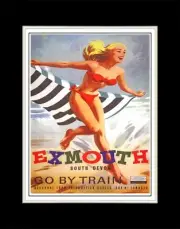 1959 Exmouth South Devon Go by Train British Railways - Matted for 11x14 Frame