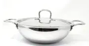 Vinod Platinum Triply Stainless Steel Extra Deep Kadai W Lid - 26cm 4.1Ltrs