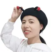 Wool Felt Beret Fun Men Women Ladybug Caps Holiday Festival Party Hat