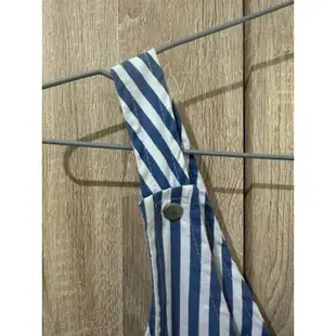 藍色條紋 排扣 吊帶裙 🇰🇷