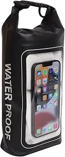 Plliocse Waterproof Dry Bag, Small 2L Dry Sack Water Resistant Storage Dry Bag, 2 in 1 Dry Sack and Phone Bag for Kayaking, Boating, Hiking, Camping, Fishing, Black, 2L, Waterproof Dry Bag