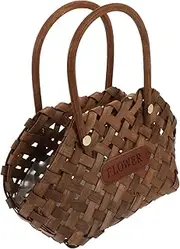 Woven present Basket Versatile Floral Arrangement Candy Storage Small Rustic Wooden Basket for Home Decor Nursery and More
