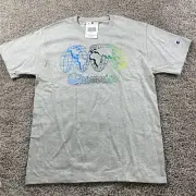 Champion Shirt Adult Medium Gray World Globe Logo Cotton Casual Mens New