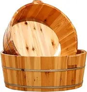 1 Pc Solid Wood Foot Tub, for Soaking Feet Wooden Foot Bath Bucket, Household Foot Bath Barrel, Smooth Wood Foot Bath Basin Foot Soak Tub, Pedicure Bowl Foot Spa Massage Pedicure Barrels