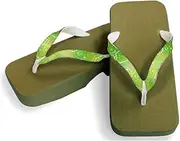 Hajime(一歩) [One Step] [Hajime] Geta Geta Clogs, Soft and Water Resistant, Made of Sponge, 10.6 inches (27 cm), GR/Fireworks x Green, Fireworks x Green (Hanabi x Green/27), Hannabi × Green, 27.0 cm