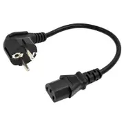 EU Power Cable Euro Type F Schuko Plug IEC C13 Power Supply Cable for PC Computer Monitor Printer T black