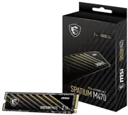MSI SPATIUM M470 PRO PCIe 4.0 NVMe M.2 2TB SSD, 6000/5000 MB/s Read/Write, PCIe NVMe 1.4, 640 TBW, 5 Year Warranty (LS)