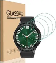 [4 Pack] for Samsung Galaxy Watch 6 Classic 47mm Screen Protector, HD Clear Bubble Free Anti-scratch 9H Hardness Tempered Glass