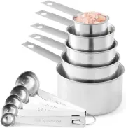 "10-Piece Stainless Steel Measuring Cups & Spoons Set"