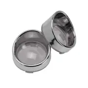 2X Turn Signal Light Lens Cover Chrome Bezels Visor For Harley Davidson Softail-
