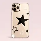 iPhone 16 15 14 13 12 11 Pro Max Plus Case Shockproof Cute Black Star Cover