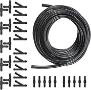 UGSHY 13Ft Car Windshield Washer Hose Kit, Universal Washer Fluid Hose with 30 Hose Connectors, Suitable for Most Car Windshield Fluid Tubing (Black)