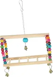 TOGEVAL Hanging Parrot Swing Bead Bird Perch Accessory for Parrots Enriches Cage Decor Attracts Curiosity for Budgies Cockatiels