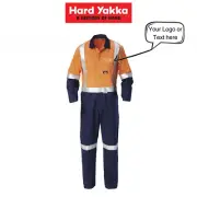 Hard Yakka 4 Pack Personalised Work HiVis Coverall Logo Embroidery PrintY00262