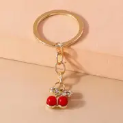 Lovely Crystal Cherry Keychain Simulated Fruit Keyring Pendants For Wom_$d