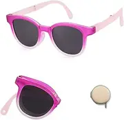 [WAYIKK] Gradient TR Frame Color Kids Foldable Sunglasses for Boys And Girls UV Sunscreen Sunglasses,7