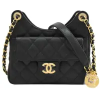 在飛比找momo購物網優惠-【CHANEL 香奈兒】Hobo Bag 經典雙C LOGO