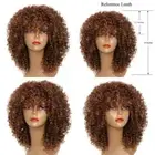 MISSWIG Synthetic Afro Curly Hair Wigs Freetress Brown Wig Short Light brown