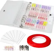 Large Clear Press on Nails Storage Box, Empty Press on Nails Packaging Box Set with Double-sided Adhesive Tape and 50 Arcylic Nail Display Stand Can Be Used to Store and Store Personal Items (large 1)