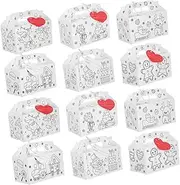 FUTUREORYY 12pcs Suitcase with Christmas Boxes Gingerbread House Kit Bulk Coloring Cardboard House Outdoor Gingerbread House Cardboard House for Coloring Wooden Houses Playhouse Paper