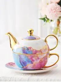 在飛比找樂天市場購物網優惠-moyyo 陶瓷子母壺單人杯壺套裝下午茶茶具骨瓷咖啡杯歐式一