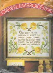 Vintage Pauline Denham #6002 Prayer Sampler - Crewel Embroidery Kit - NIP