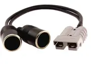 POWERTECH 50A Anderson to 15A Double Cigarette Lighter Sockets Adaptor 12V Caravan Camping