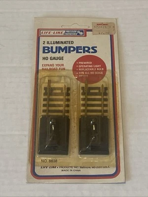 Life-Like HO Gauge Illuminated Bumpers 2-Pack Scale Model Train Vintage