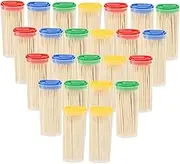 NAMOARLY 24 Boxes Bamboo Toothpicks for Parties Home Food Use Double Sided Picks for Fruit Chips Appetizers Party Supplies for Events Daily Life