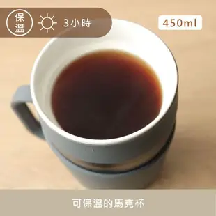 【SWANZ天鵝瓷】芯動馬克杯 2合1陶瓷杯450ml(共6色)-(一杯多用、可拆式把手、好洗不卡味)