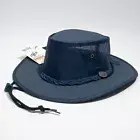 Barmah Canvas Drover Cooler Hat Crushable w/ Chin Cord - Navy - All Sizes! 1057
