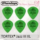6x TORTEX® JAZZ III XL Green 0.88mm 498-088 Genuine Jim Dunlop Guitar Pick