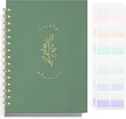 LONLAT Undated Weekly and Monthly Planner Spiral Bound- Weekly Goals Notebook, Daily Planner, To Do List, Habit Tracker, Hardcover, Aesthetic, Stylish School or Office Supplies (A-Green)