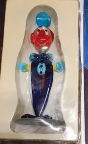 Vintage Murano Style Smiling Clown Glass Art