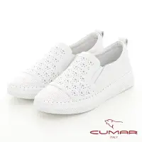 在飛比找Yahoo奇摩購物中心優惠-【CUMAR】排鑽鏤空休閒鞋-白