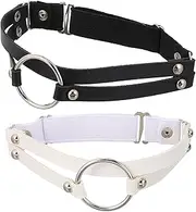 [AKOOSY] 2Pcs Punk Band Adjustable Leg Rings Fashionable Leg Suspender for Parties Cosplay and Daily Wear Soft Texture and High Elasticity for Comfort