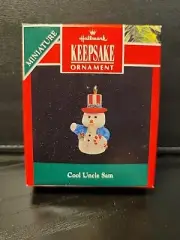 Hallmark Keepsake Miniature Ornament Cool Uncle Sam 1992 Christmas