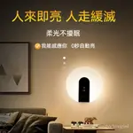 💕熱銷💕智能人體感應燈傢用過道LED充電式自動光聲控樓道磁吸壁燈小夜燈