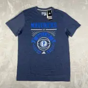 Dallas Mavericks T-Shirt Mens Large Blue Adidas Go-To Performance Tee Climalite
