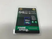 ZoomSpeed 64GB Ultra 4K High Speed Premium SDHC/XC Memory Card 120MB/S- Class 10
